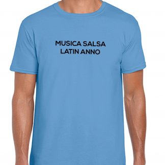 Musica Salsa Latin Anno Logo T Shirt Tropical Blue